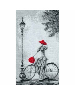 Набор для вышивания крестом Прогулка на велосипеде 23x38 см арт 0277 Nitex