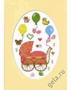 Набор для вышивания открытка С рождением дочурки арт 10 004 01 Марья искусница