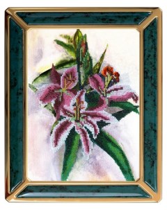 Набор для вышивания акварельные цветы лилии 19х26 см Вышивальная мозаика