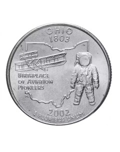 Памятная монета 25 центов квотер Штаты и территории Огайо США 2002 г в без обр Nobrand