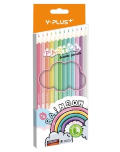 Карандаши цветные Rainbow Pastel 12 шт Y-plus