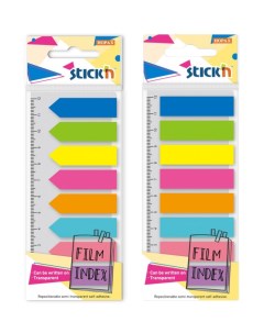 Закладки Film Index самоклеящиеся пластиковые 45х12 мм 2 набора по 80 листов Hopax