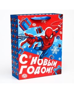 Пакет подарочный вертикальный С новым годом Человек паук 31х40х11 5 Marvel