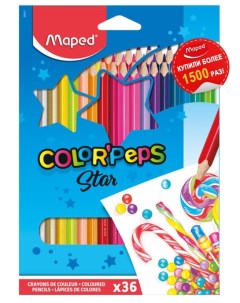 Цветные карандаши ударопрочные Color Peps Star 36 цветов Maped