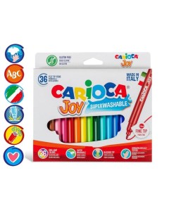 Фломастеры 30 цветов 36 штук Joy 2 6мм смываемые увеличенный ресурс су Carioca