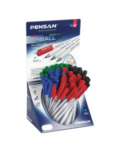 Набор из 60 шт Ручка шариковая масляная Triball Colored классические цвета Pensan