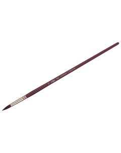 Кисть художественная Гамма синтетика бордовая Вернисаж круглая 22 длинная ручка Проф-пресс