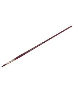 Кисть художественная Гамма синтетика бордовая Вернисаж круглая 16 длинная ручка Crown
