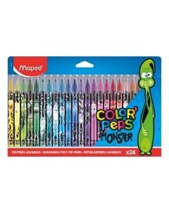 Фломастеры Color Peps Monster смываемые 24 цвета Maped