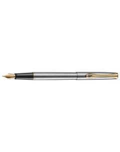 Перьевая ручка Traveller stainless Steel gold F синяя арт D10057453 Diplomat