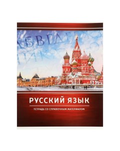 Тетрадь предметная Металл 48 листов в линейку Русский язык со справочным материалом Calligrata