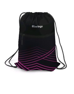 Мешок для обуви 1 отделение Black and pink geometry 360 470мм карман на молни Berlingo