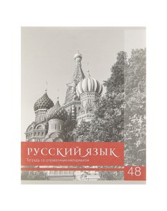 Тетрадь предметная Чёрное белое 48 листов в линейку Русский язык со справочным матери Calligrata