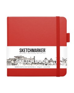 Скетчбук 2314202SM 140г м2 12х12см 160 стр цвет красный Sketchmarker