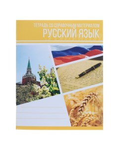 Тетрадь предметная Коллаж 48 листов в линейку Русский язык со справочным материалом Calligrata