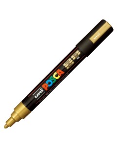 Маркер Uni POSCA PC 5M 1 8 2 5мм овальный золотой gold 25 Uni mitsubishi pencil