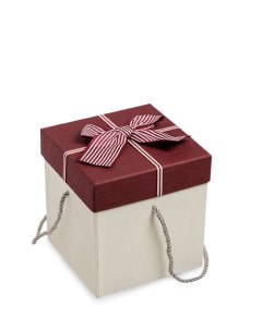 Коробка подарочная Куб цв бел бордов WG 33 1 A 113 301257 Арт-ист