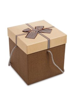 Коробка подарочная Куб цв коричн беж WG 21 3 A 113 301222 Арт-ист