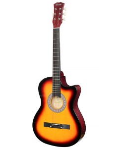 Акустическая фолк гитара Tf 3802с Sb цвет санберст Terris