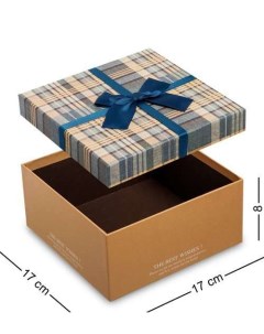 Коробка подарочная Квадрат цв беж син WG 15 2 B 113 301893 Арт-ист
