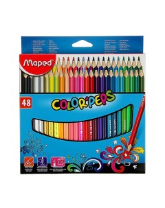 Карандаши трёхгранные 48 цветов Color Peps ударопрочный грифель Maped