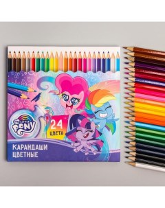 Карандаши 24 цвета Пинки Пай заточенные шестигранные My Little Pony Hasbro