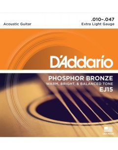 Струны для акустической гитары DAddario EJ15 D`addario