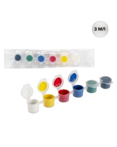 Краска акриловая набор 6 цветов х 3 мл Calligrata морозостойкие в пакете Nobrand