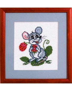 Набор для вышивания Мышка с земляникой арт Д 0106 11х13 5 см Panna