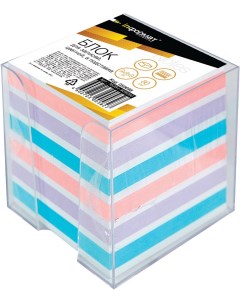 Подставка для блок кубиков NGB4 909090 с цветным блоком 9х9 см прозрачная Informat