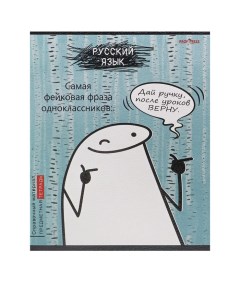 Тетрадь предметная 48 листов в линию Школьные мемасики Русский язык обложка мелованный ка Nobrand