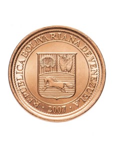 Памятная монета 5 сентимо Венесуэла 2007 г в Монета в состоянии UNC без обращения Nobrand