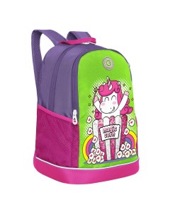 Рюкзак школьный RG 363 1 4 фиолетовый салатовый Grizzly