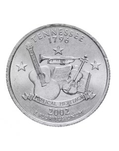 Памятная монета 25 центов квотер Штаты и территории Теннесси США 2002 г в без обр Nobrand