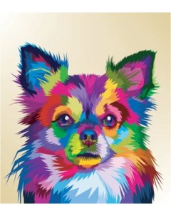 Алмазная мозаика картина стразами Разноцветная собака 47585 00116420 15х20 см Ripoma