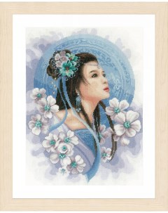 Набор для вышивания крестом Восточная девушка в голубом 30x41 см арт PN 01691 Lanarte