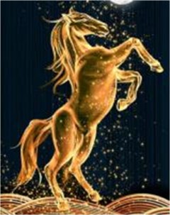 Алмазная мозаика стразами Золотой конь 00114888 40х50 см Ripoma