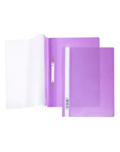 Папка Скоросшиватель А4ф 140 180мкм Фиолетовая Пласт прозрачн верх с един штрих Hatber