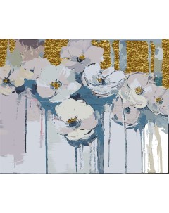 Картина по номерам на холсте 40х50 с золотой поталью Цветочная акварель Delart