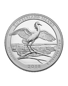 Памятная монета 25 центов Национальные парки Камберленд Айленд США 2018 г UNC Nobrand