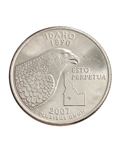 Памятная монета 25 центов квотер Штаты и территории Айдахо США 2007 г в без обр Nobrand