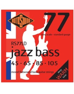 RS77LD JAZZ BASS FLATWOUND STRINGS MONEL струны для бас гитары монель плоская Rotosound