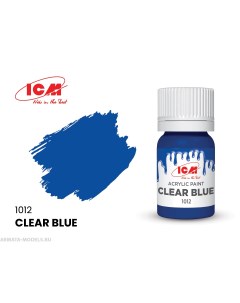C1012 Краска для творчества 12 мл цвет Ясный синийClear Blue Icm-color