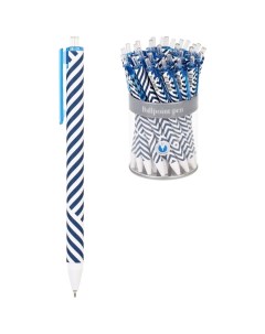 Ручка шариковая автоматическая Classy stripes синяя 0 7мм софт тач Greenwich line