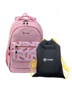 Рюкзак CLASS X розовый с орнаментом 45 x 30 x 18 см Мешок для сменной обуви в п Torber
