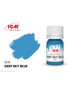 C1076 Краска для творчества 12 мл цвет Глубокий небесно голубойDeep Sky Blue Icm-color