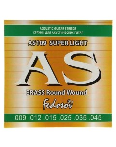 Струны BRASS Round Wound Super Light 009 045 6 стр латунная навивка на граненом ке Fedosov