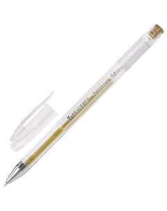 Ручка гелевая Jet 142160 золотистая 0 35 мм 12 штук Brauberg