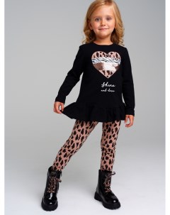 Комплект трикотажный для девочек фуфайка футболка с длинными рукавами брюки легинсы Playtoday kids