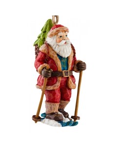 Ёлочная игрушка Санта на лыжах 11 см Erich krause